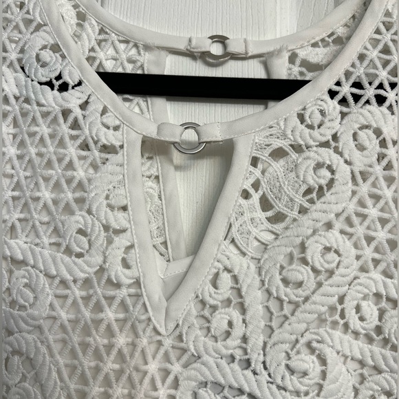 Yvonne Lafleur New Orleans boutique white crochet dress size 10 - Picture 2 of 6